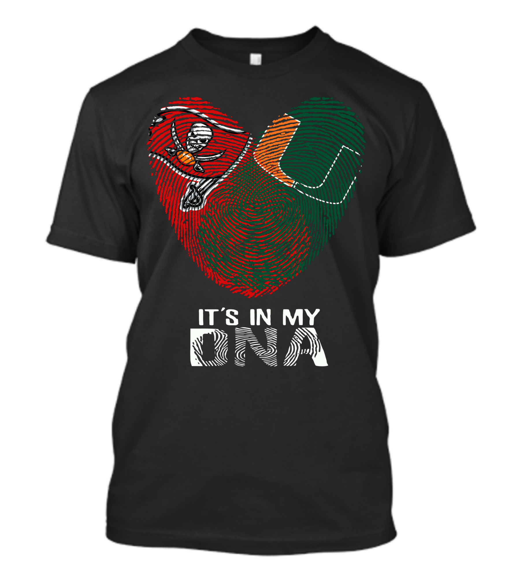 Buccaneers Hurricanes It's In My DNA Fingerprint Skull T-Shirt