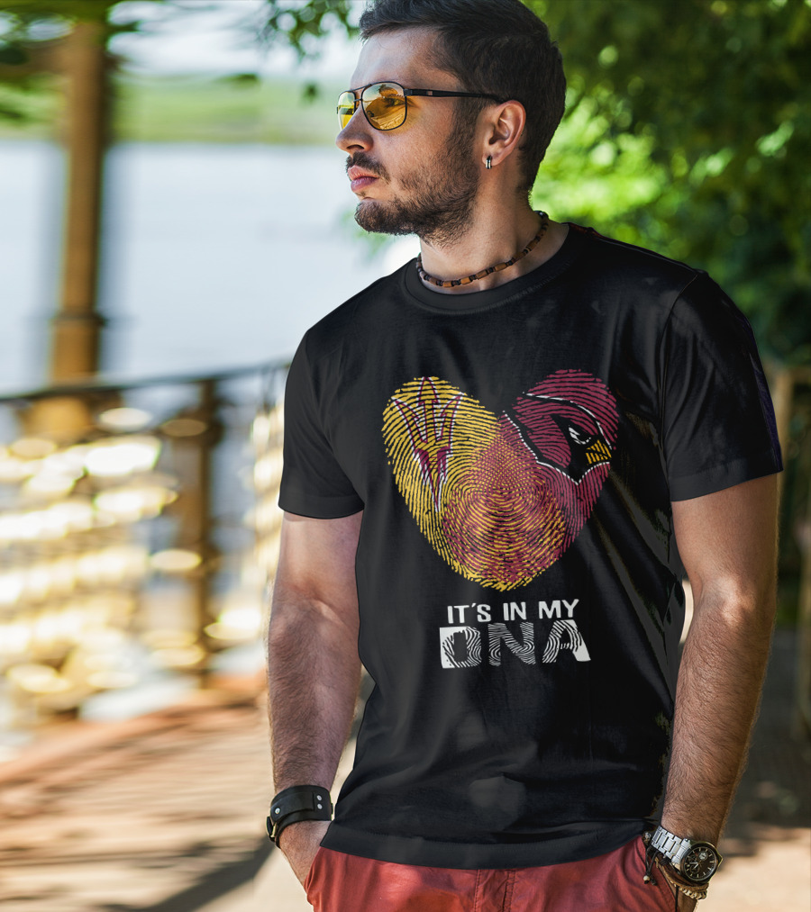 It's In My DNA Cardinals Arizona State Fingerprint T-Shirt