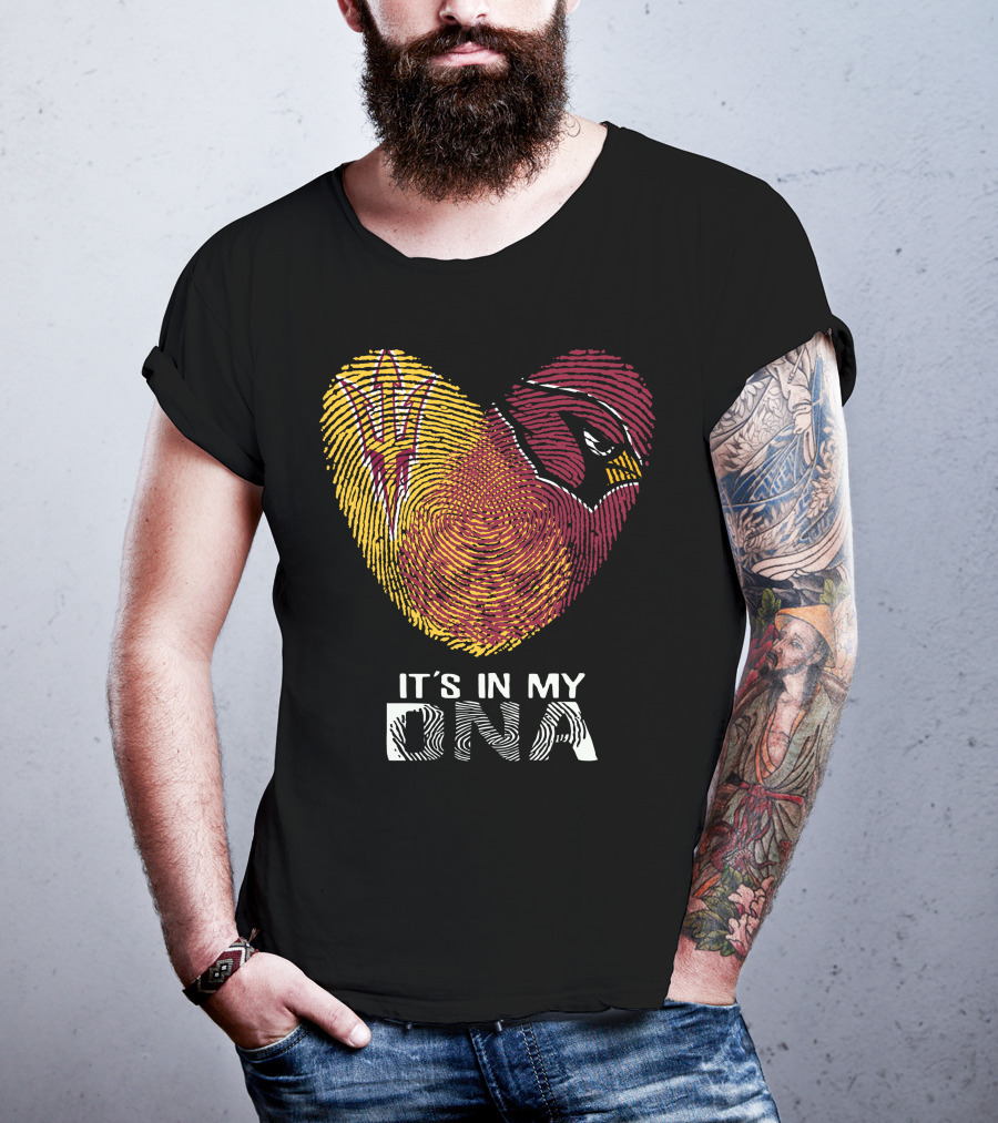 It's In My DNA Cardinals Arizona State Fingerprint T-Shirt
