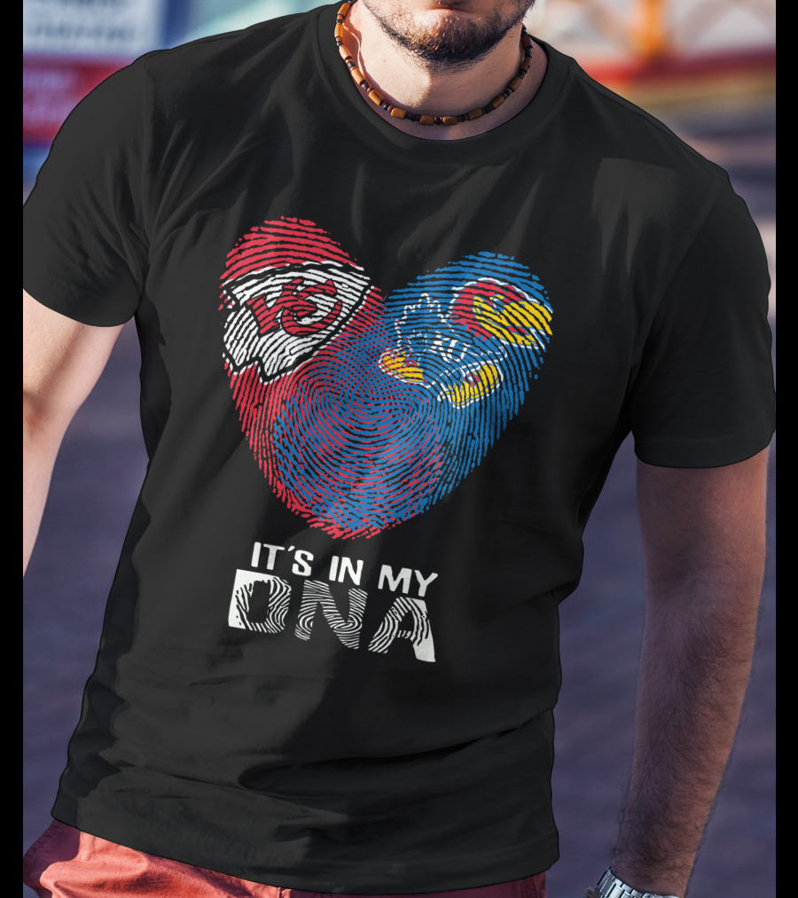 Kansas City Chiefs And Kansas Jayhawks It's In My Dna T-Shirt