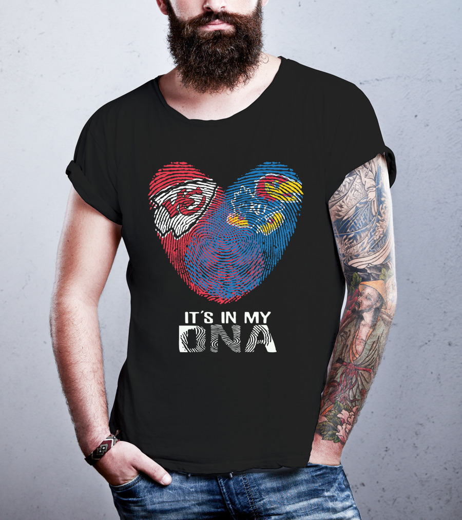 Kansas City Chiefs And Kansas Jayhawks It's In My Dna T-Shirt
