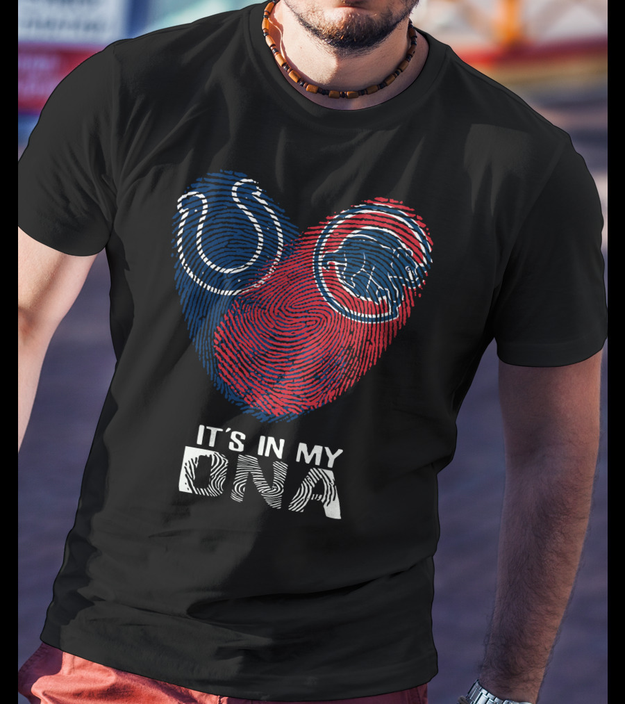 Colts Cubs It's In My DNA Fingerprint Heart T-Shirt