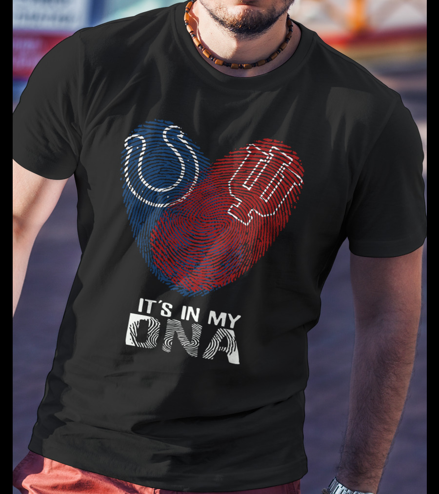 Colts Hoosiers It's In My DNA Fingerprint Heart T-Shirt
