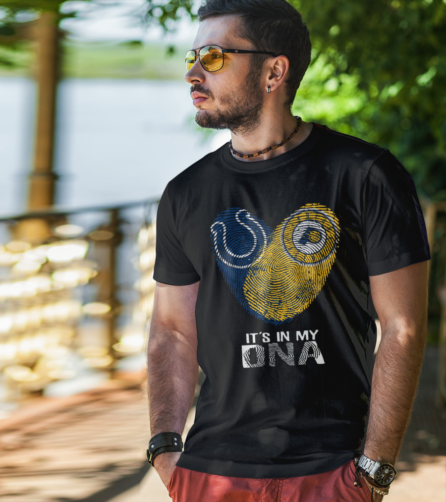 Colts Pacers It's In My DNA Fingerprint Heart T-Shirt