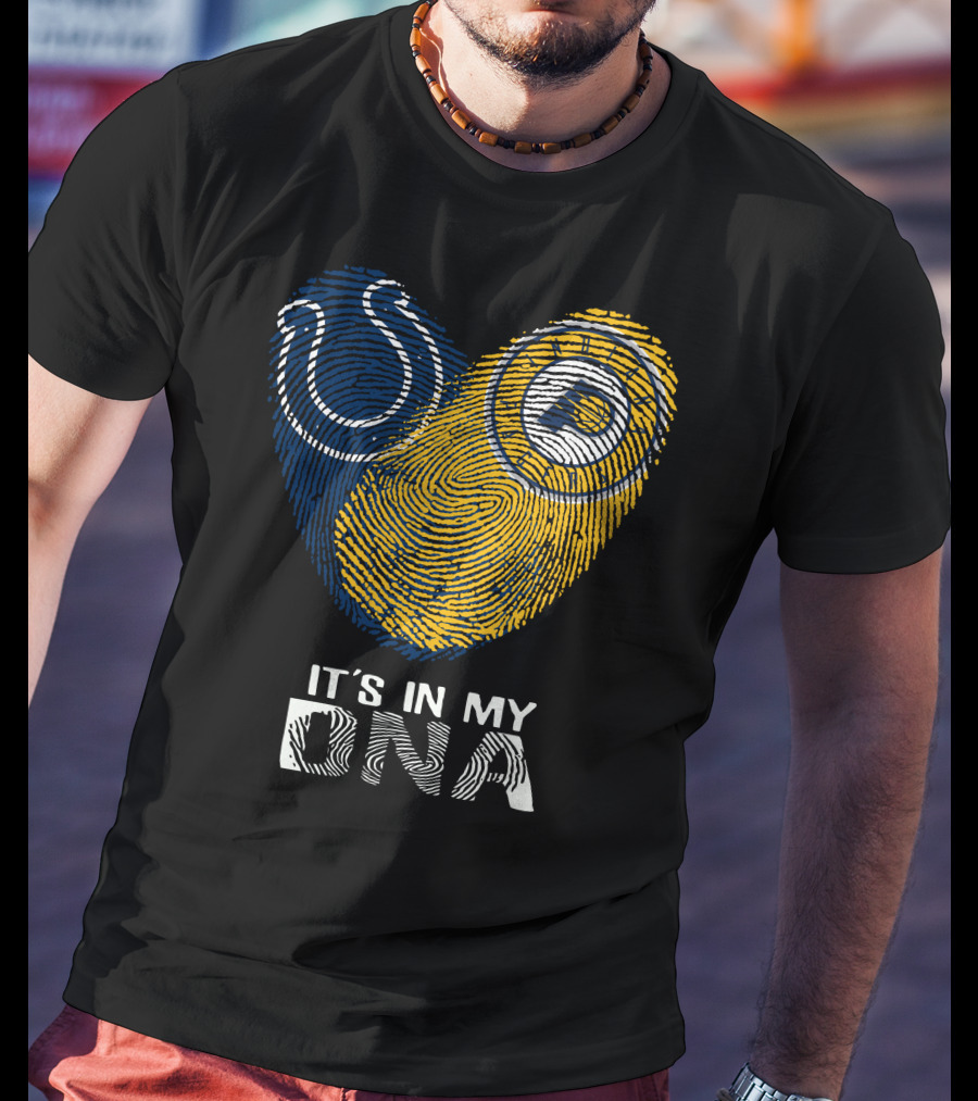 Colts Pacers It's In My DNA Fingerprint Heart T-Shirt