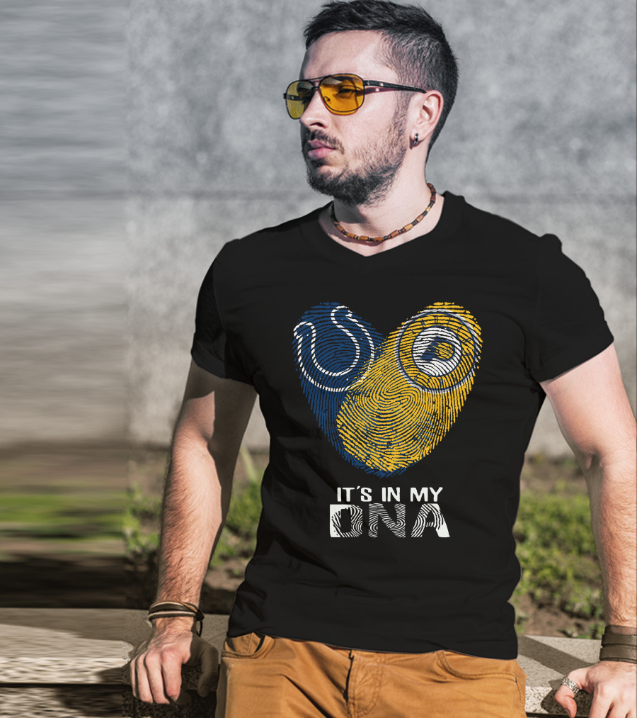 Colts Pacers It's In My DNA Fingerprint Heart T-Shirt