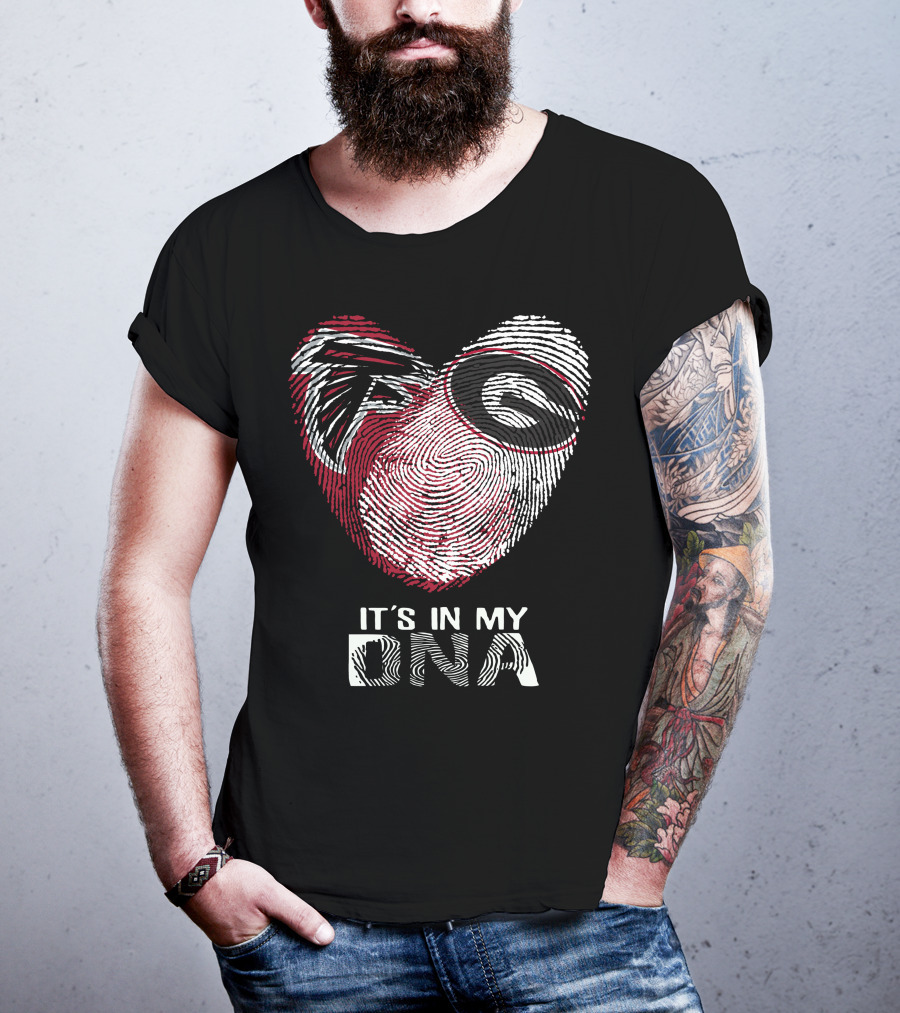 Falcons Bulldogs Heart Fingerprint It's In My DNA T-Shirt