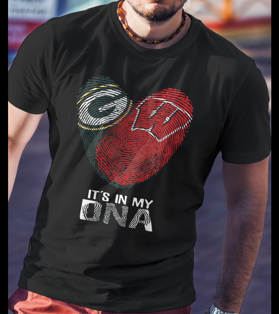 Packers Badgers It's In My Dna Fingerprint T-Shirt