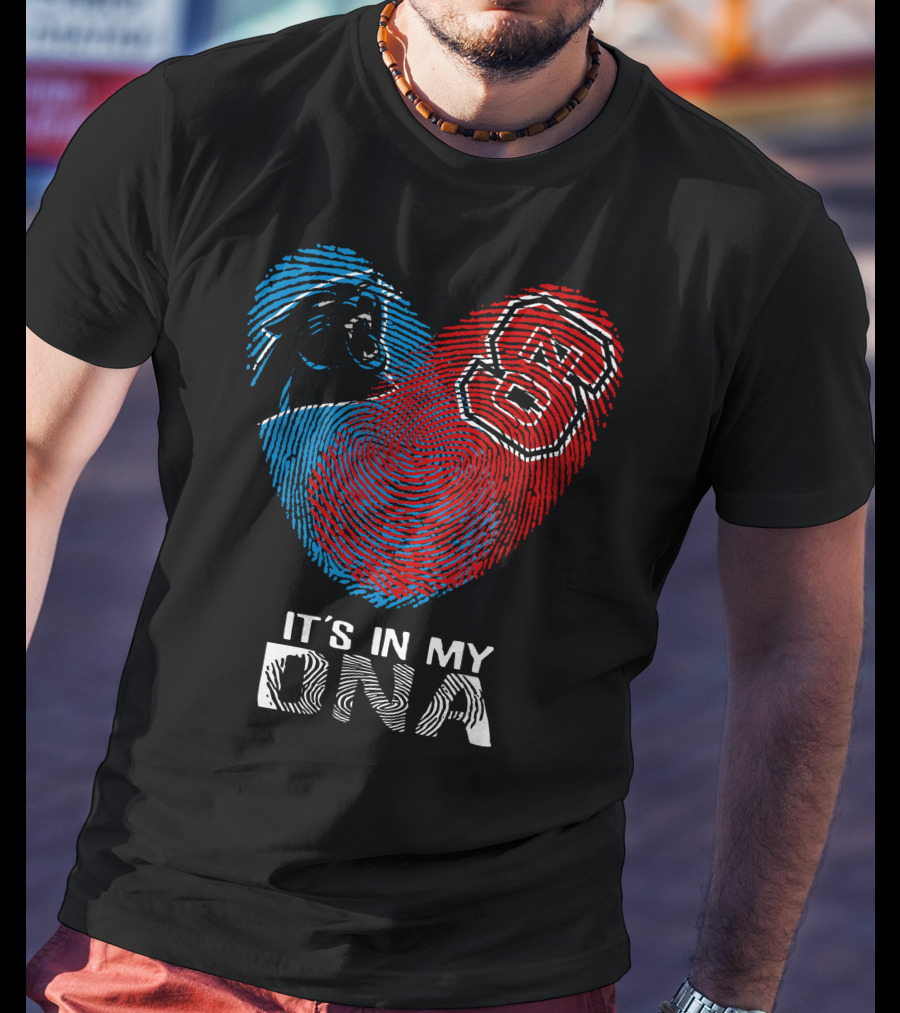 Panthers Nc State Wolfpack Fingerprint It's In My Dna T-Shirt