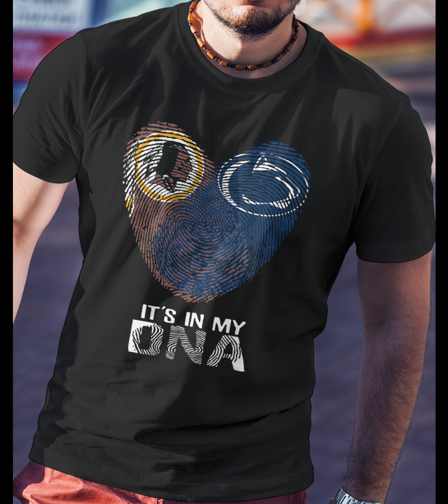 Redskins Penn State It's In My Dna Fingerprint Heart T-Shirt