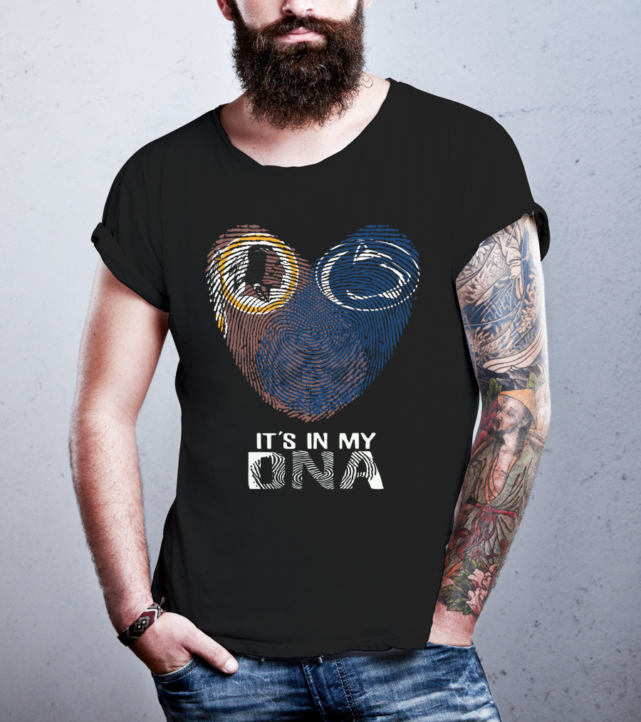Redskins Penn State It's In My Dna Fingerprint Heart T-Shirt