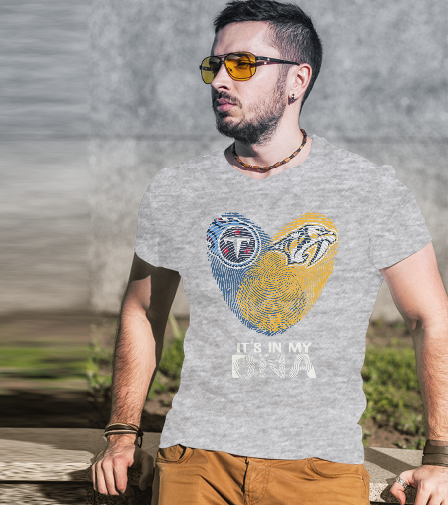 Titans Predators It's In My DNA Fingerprint Heart T-Shirt