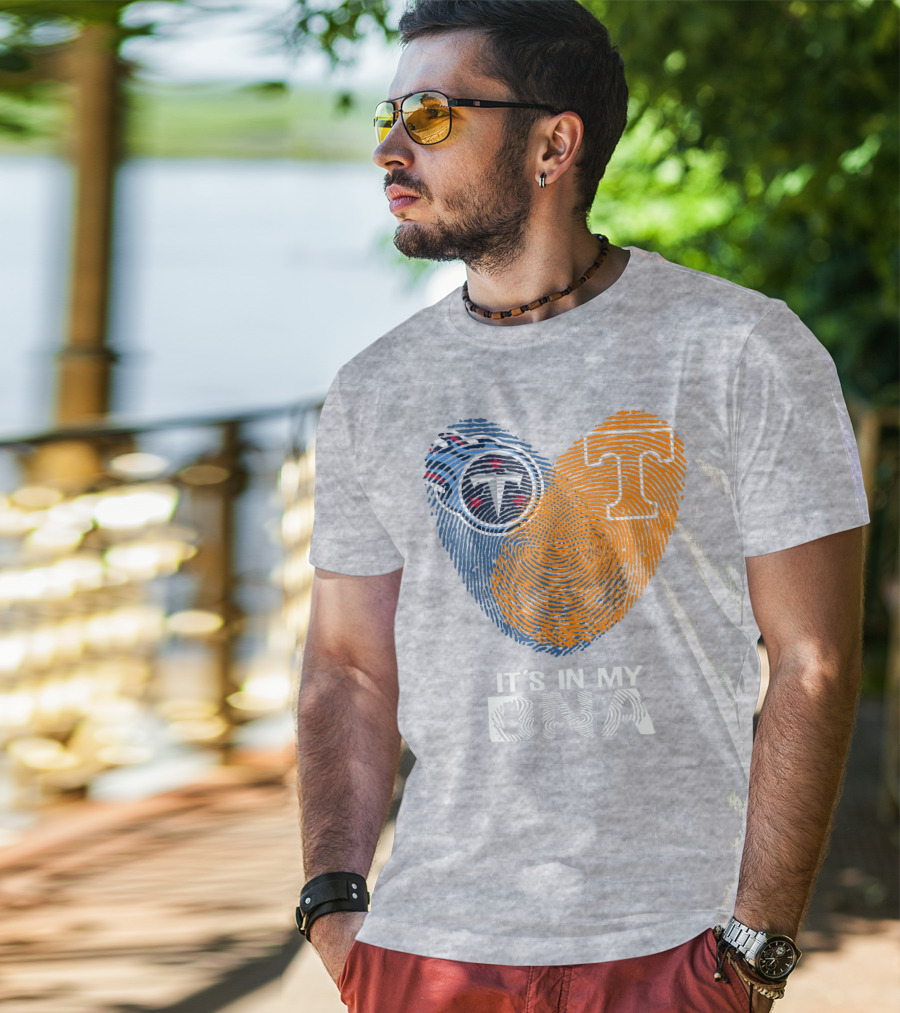 Tennessee Titans It's In My Dna Fingerprint Heart T-Shirt