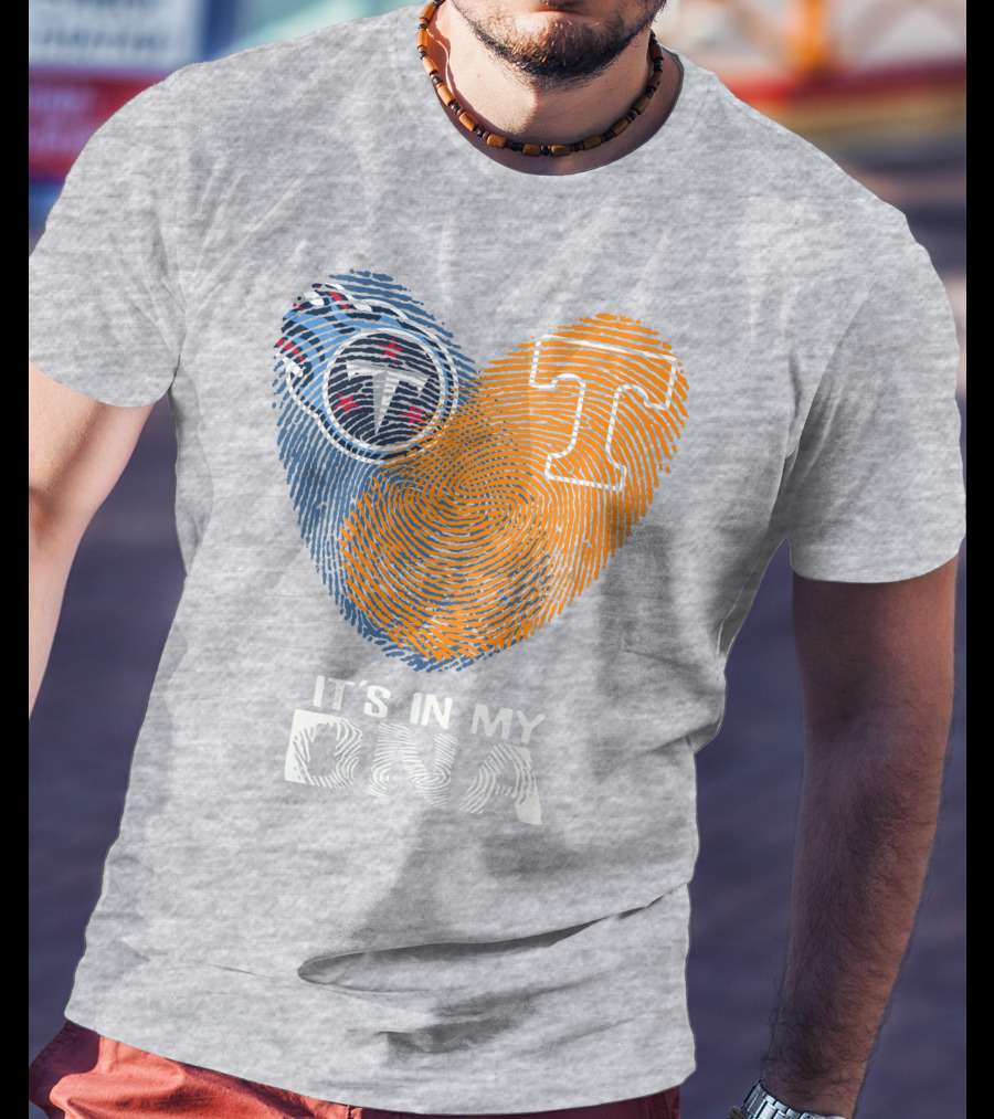 Tennessee Titans It's In My Dna Fingerprint Heart T-Shirt