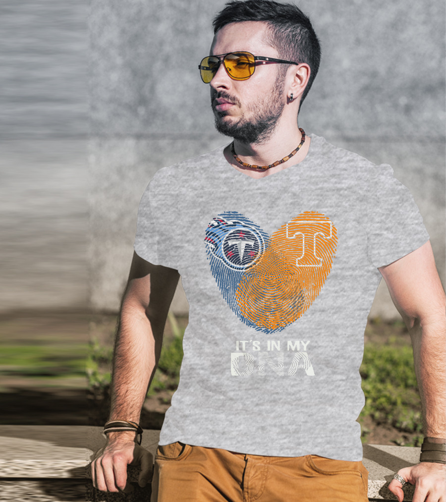Tennessee Titans It's In My Dna Fingerprint Heart T-Shirt