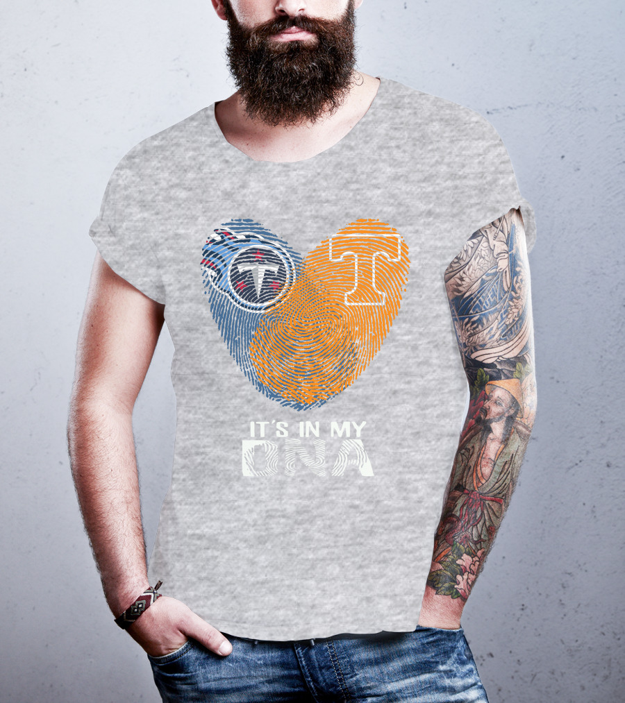 Tennessee Titans It's In My Dna Fingerprint Heart T-Shirt