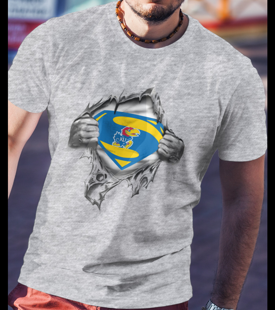 KU Jayhawks Superman Logo Mashup T-Shirt