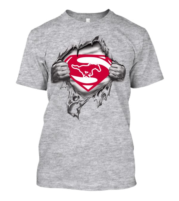 SMU Mustang Super Man Shield T-Shirt