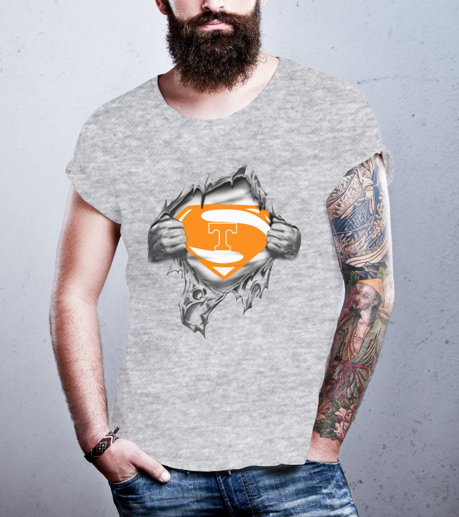 Tennessee Vols Superman Logo Tear T-Shirt