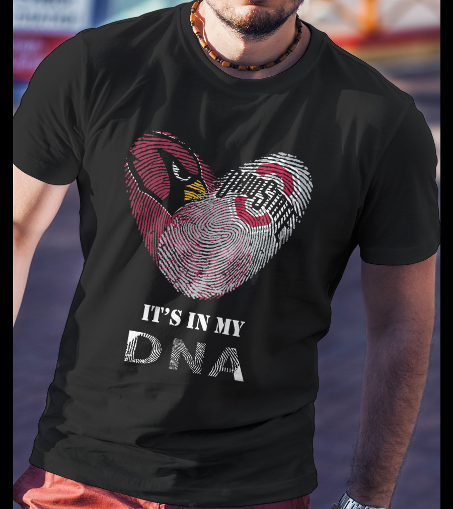 Cardinals Ohio State Buckeyes Fingerprint Heart It's In My DNA T-Shirt