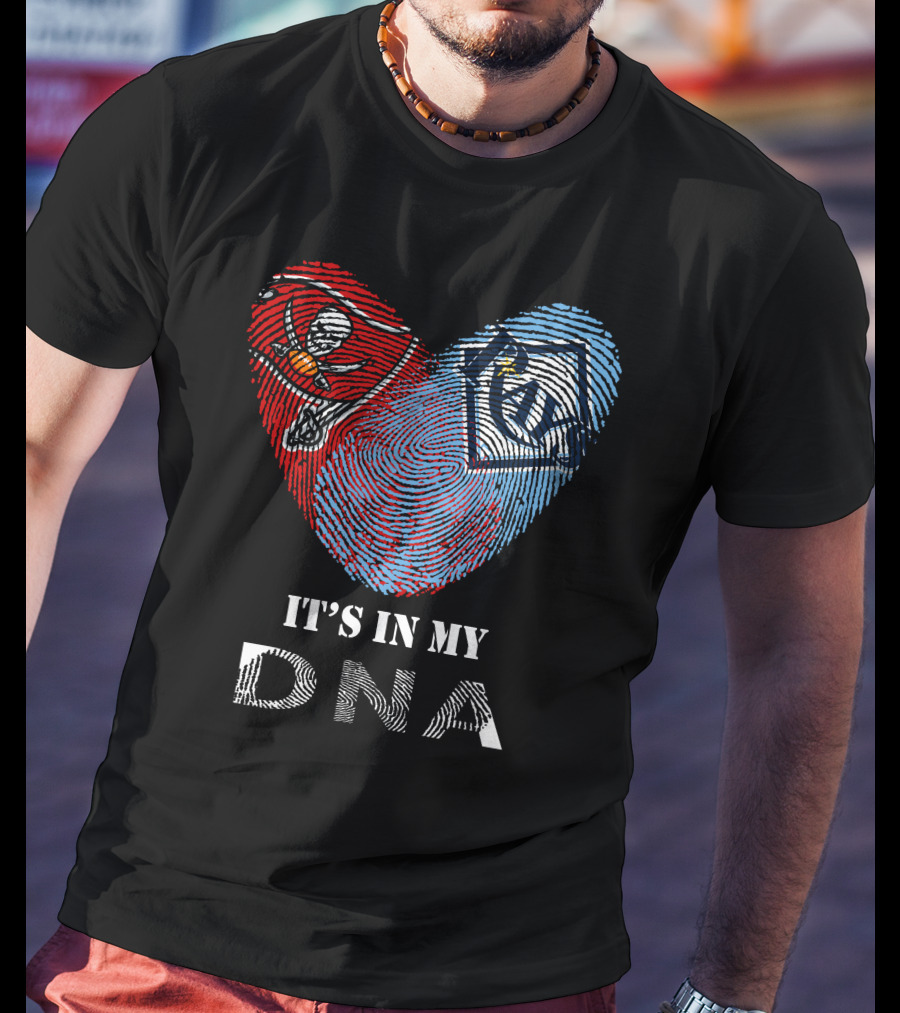 Buccaneers Rays It's In My DNA Fingerprint Heart T-Shirt