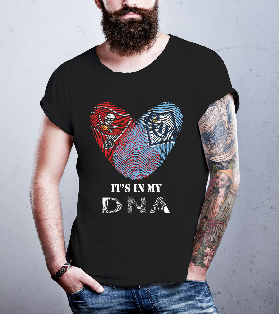 Buccaneers Rays It's In My DNA Fingerprint Heart T-Shirt