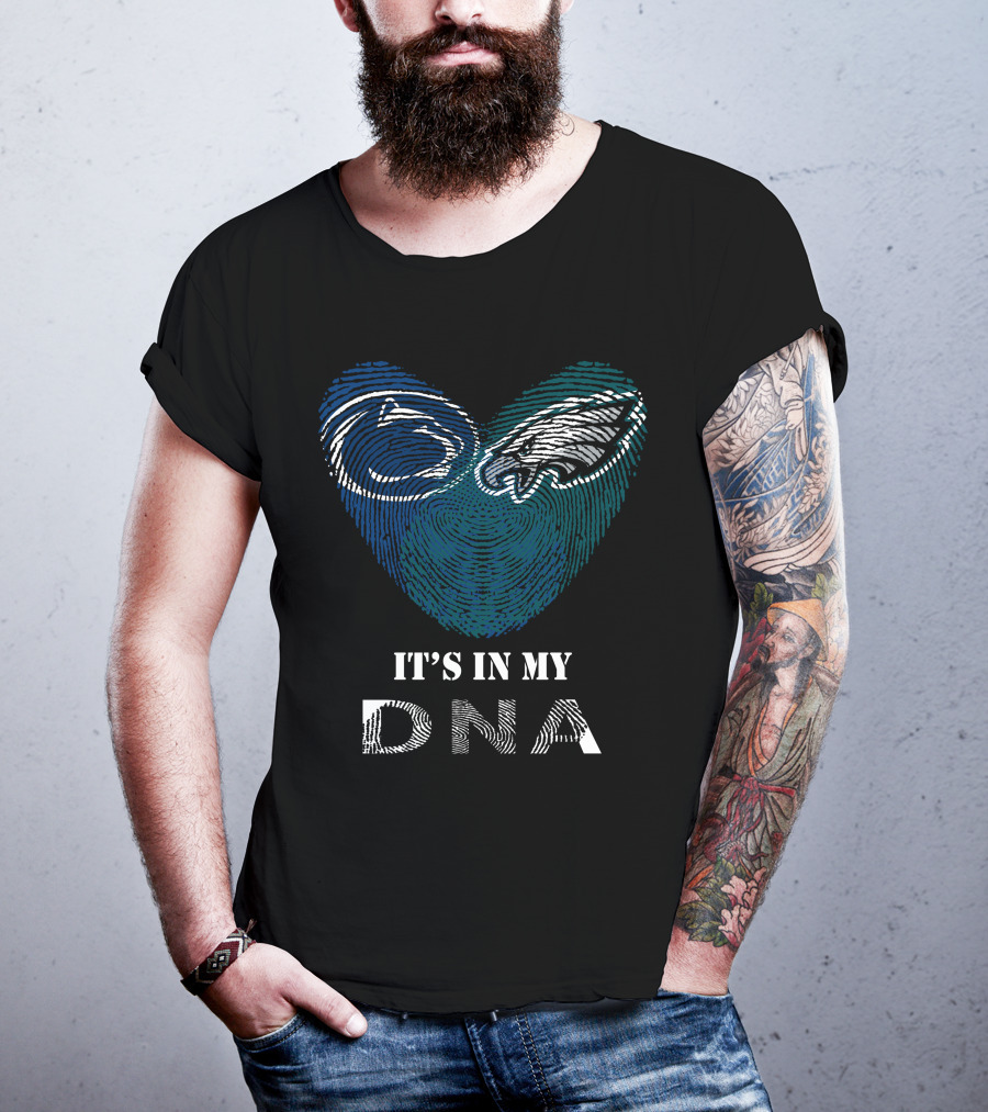 Eagles Penn State Nittany Lions It's In My DNA Fingerprint T-Shirt