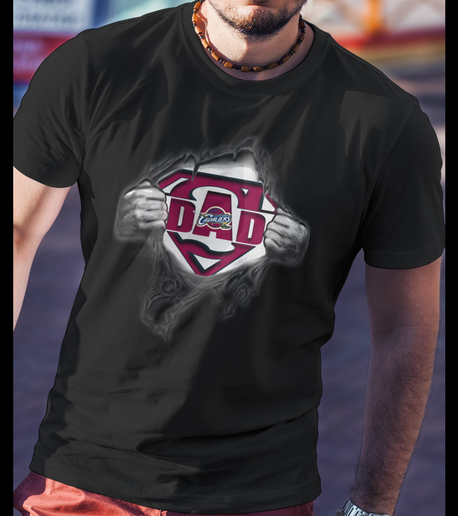 Cavaliers Dad Super Logo Torn T-Shirt