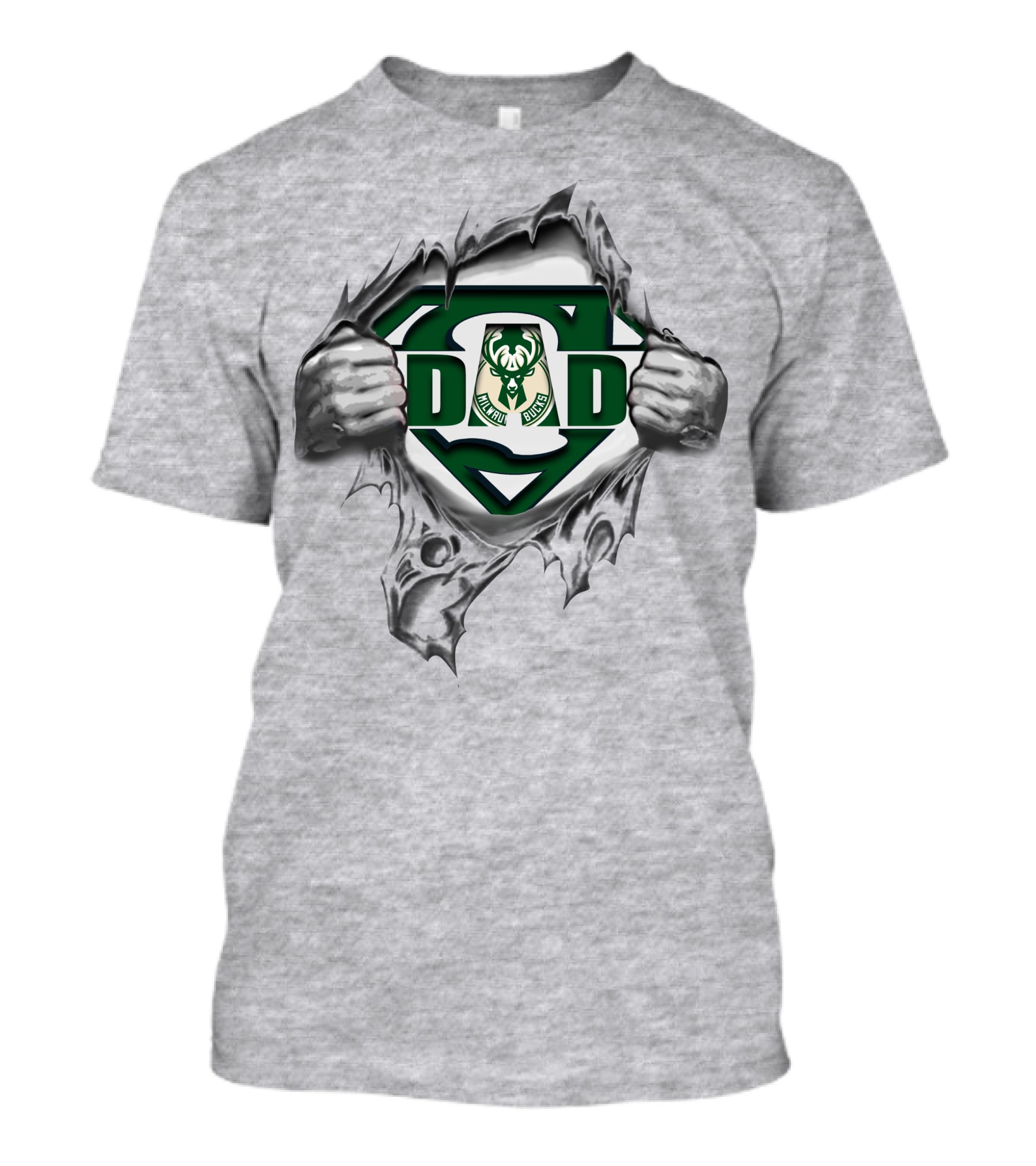 Milwaukee Bucks Super Dad S Logo Badge With Deer T-Shirt