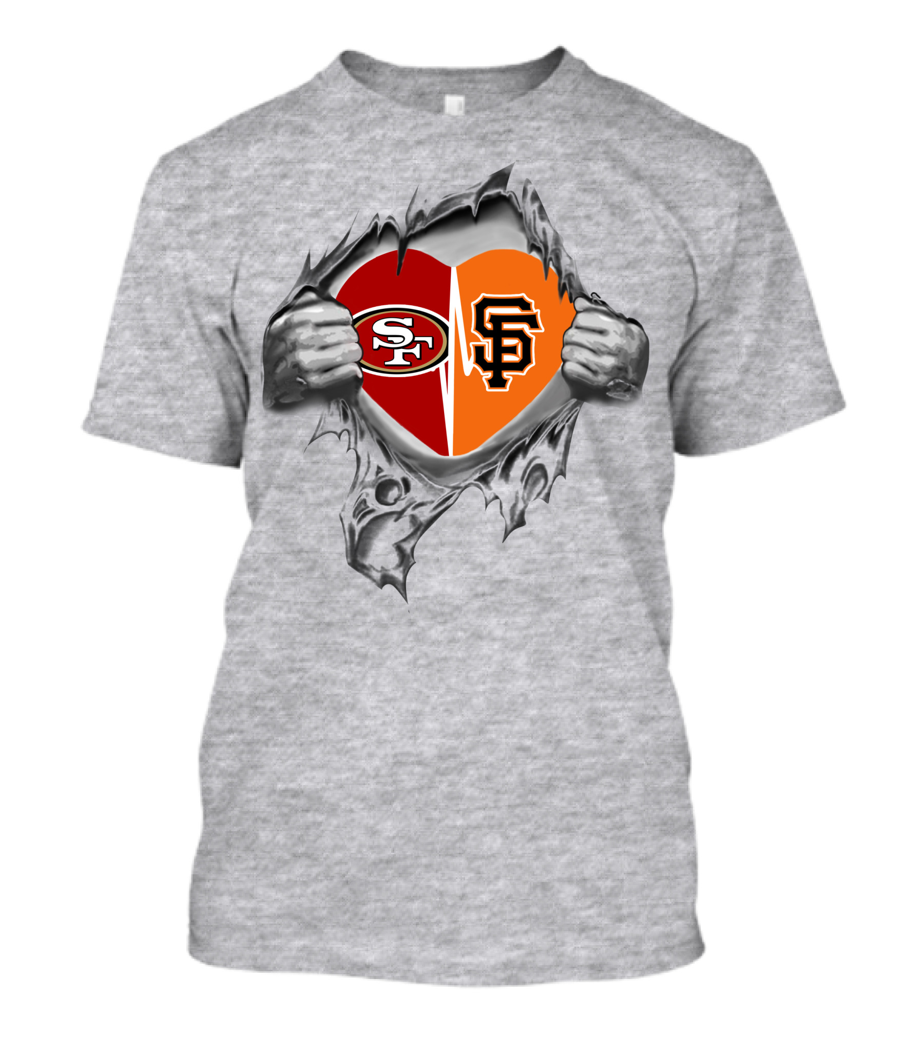49ers Sf Giants Heart Logo Fusion T-Shirt