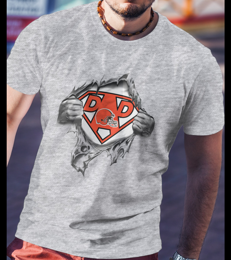 Browns Super Dad Football Logo Superman Shield T-Shirt