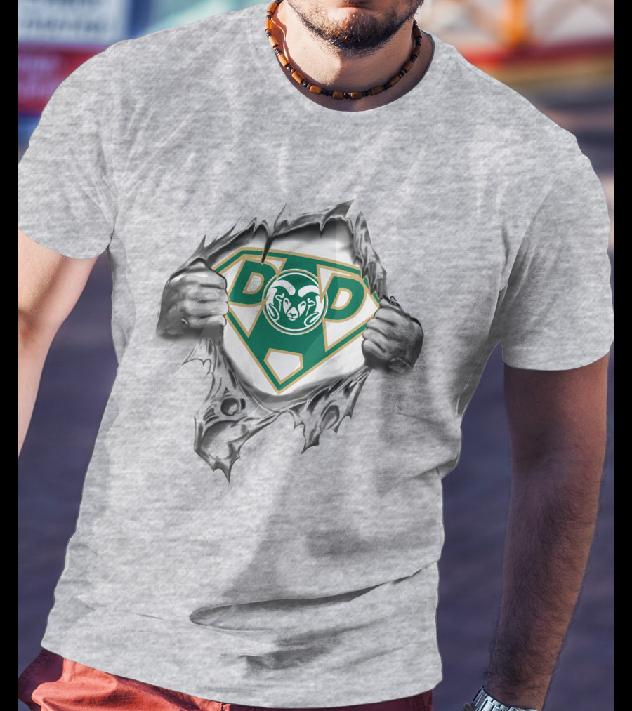 Colorado State Rams Dad Superhero Theme T-Shirt