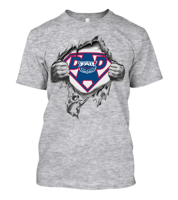FAU Super Dad Owl Emblem Rip T-Shirt