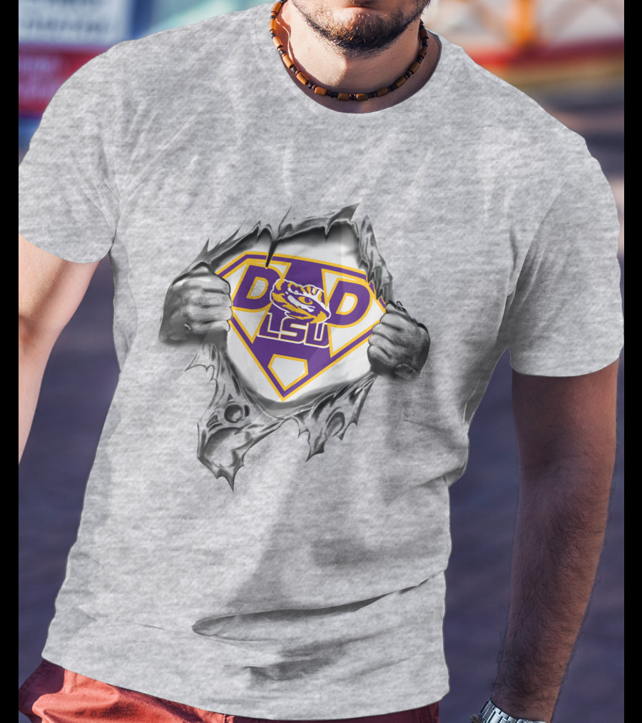 Lsu Tigers Super Dad Hero T-Shirt