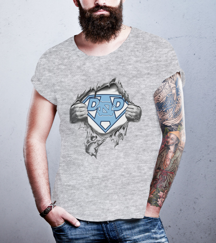 North Carolina Tar Heels Super Dad Superman T-Shirt