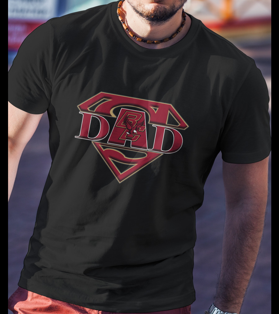 Boston College Eagles Super Dad Superman Logo BC Emblem T-Shirt