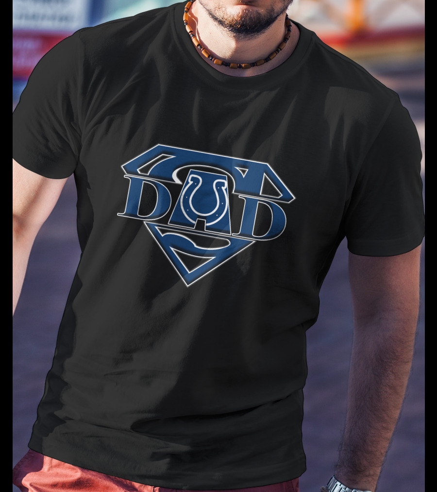 Colts Super Dad Shield With Horseshoe T-Shirt