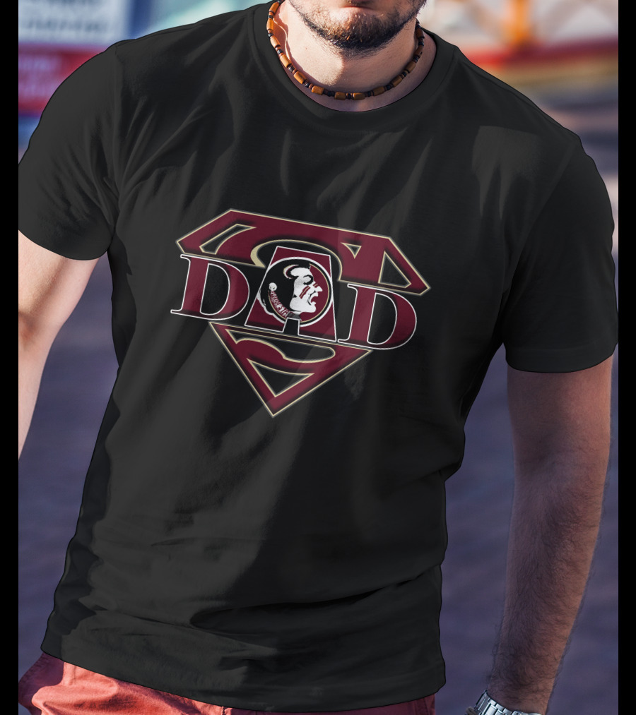 Florida State Seminoles Super Dad Superman Logo Sports T-Shirt