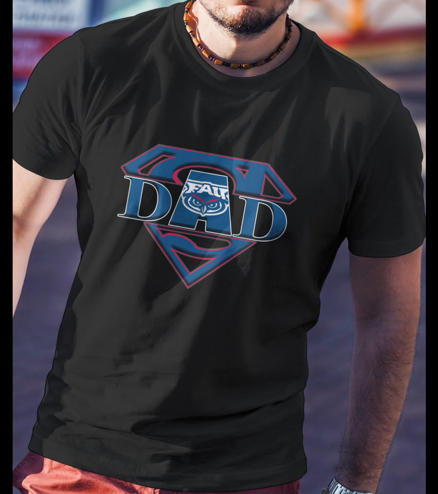 FAU Super Dad Owl Logo Emblem T-Shirt