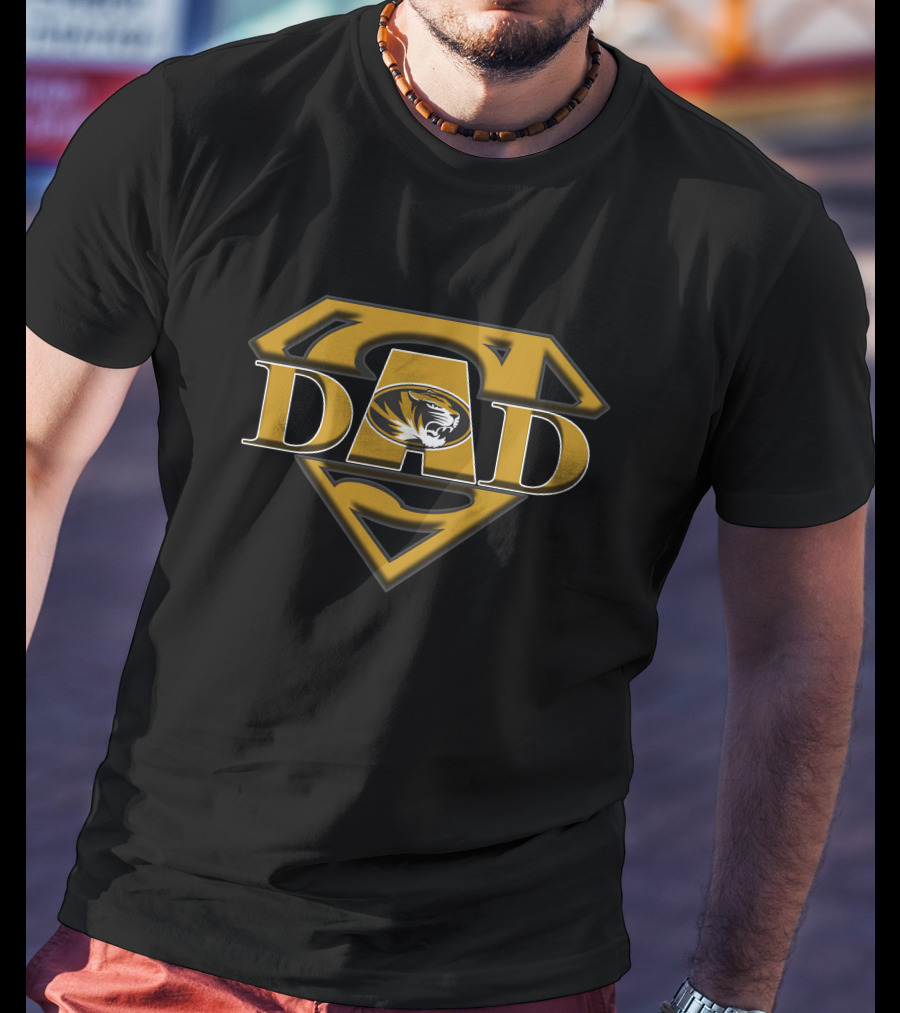 Missouri Tigers Super Dad Logo Tiger Emblem T-Shirt