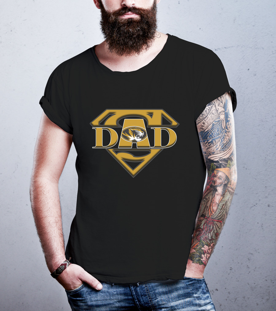 Missouri Tigers Super Dad Logo Tiger Emblem T-Shirt