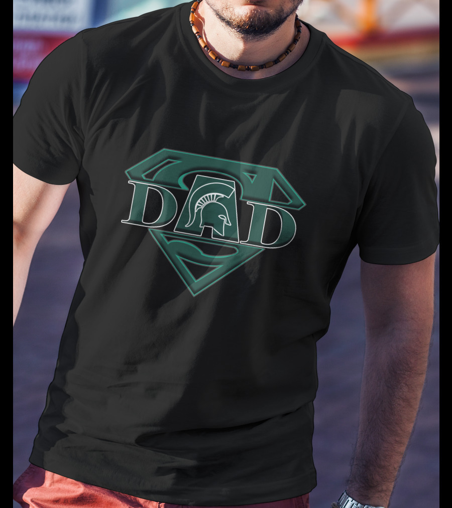 MI State Spartans Super Dad Emblem T-Shirt