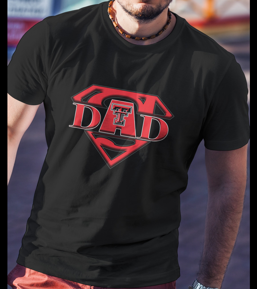 Texas Tech Red Raiders Super Dad TTU Logo Superman Emblem T-Shirt