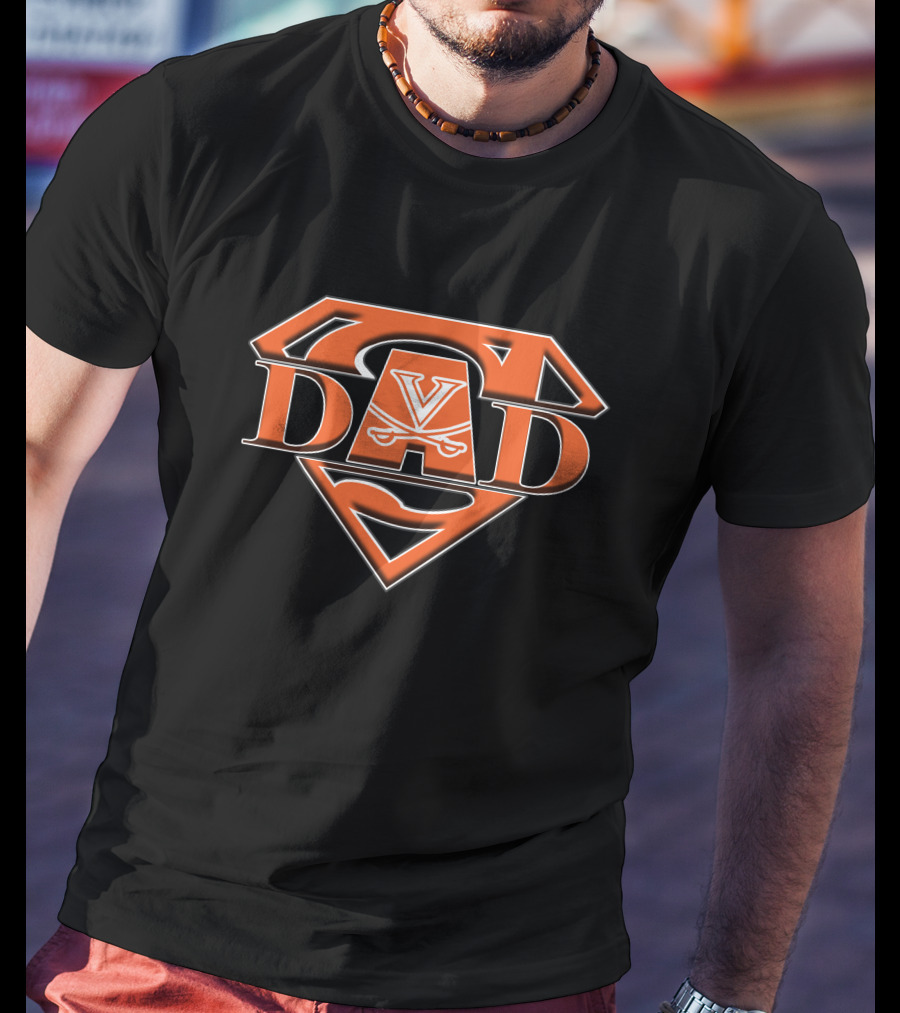 Virginia Cavaliers Super Dad V Logo Superman Shield T-Shirt