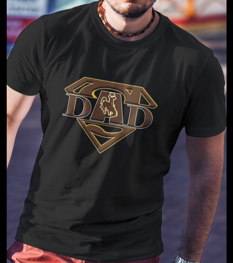 Wyoming Cowboys Dad Superman T-Shirt