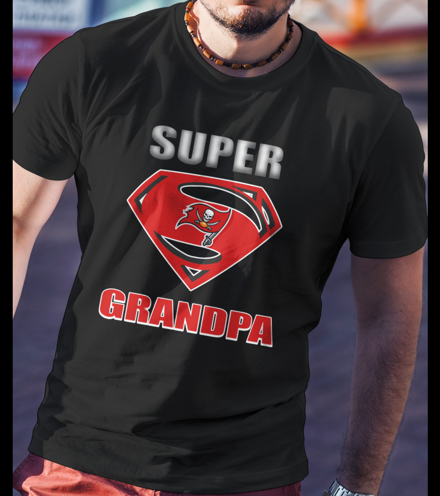 Super Grandpa Skull Flag Logo S Shield T-Shirt