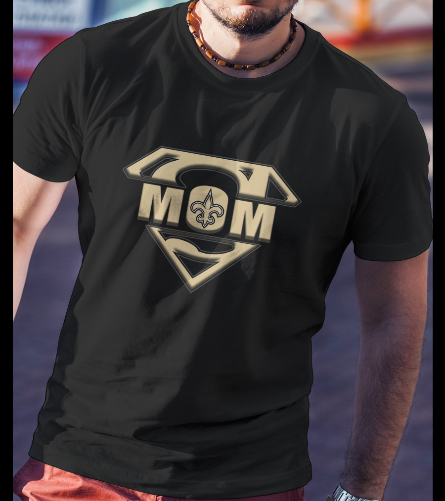 Super Mom Saints Fleur-De-Lis Emblem T-Shirt