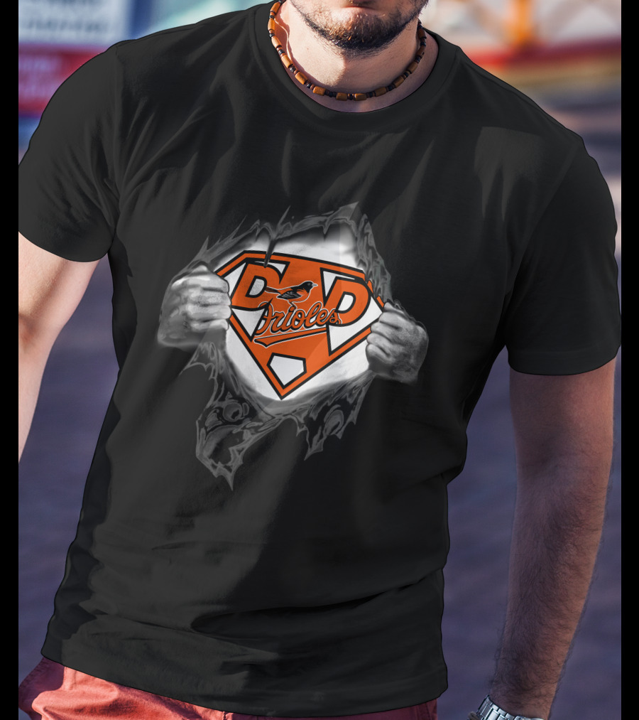 Baltimore Orioles Dad Super Logo Superman T-Shirt