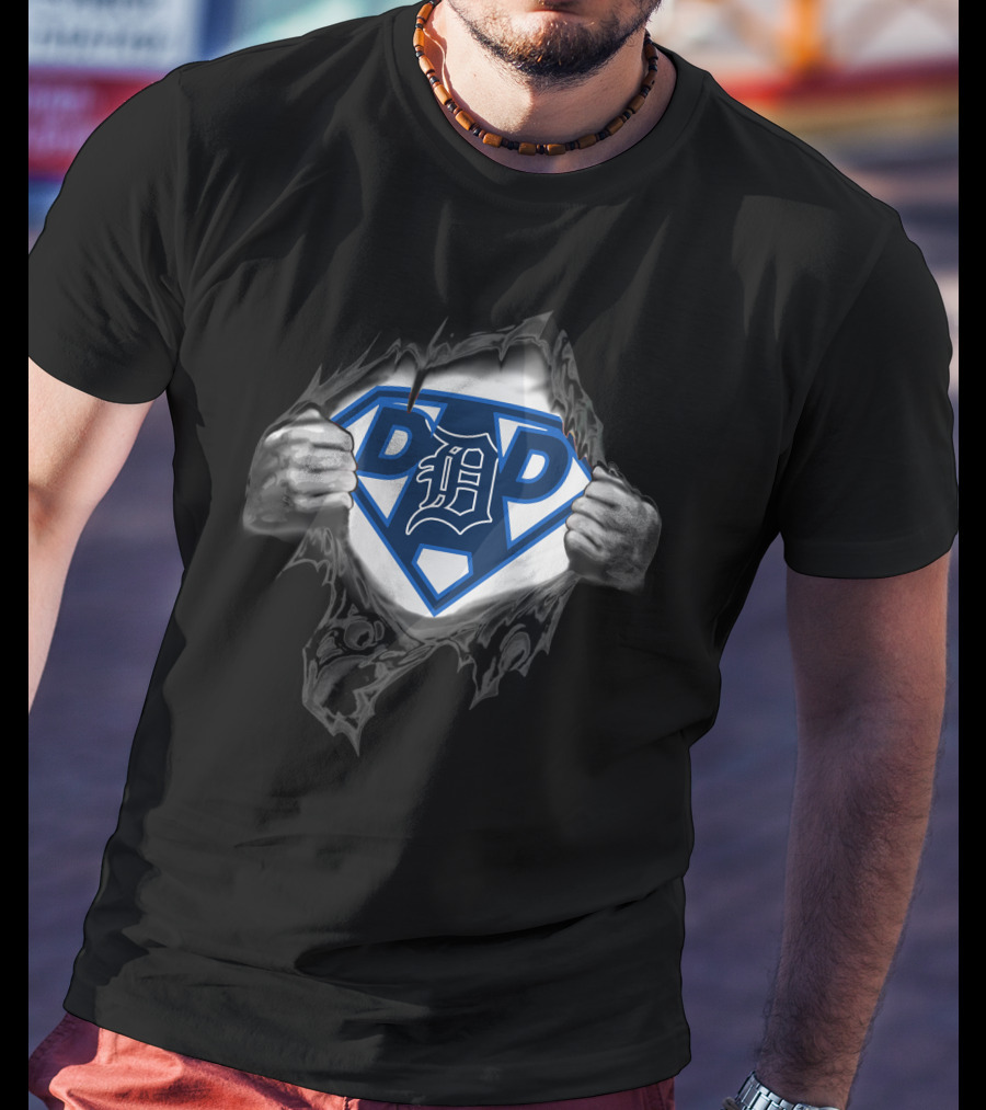 Detroit Tigers Super Dad Emblem Display T-Shirt