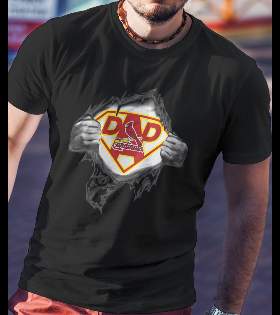 St Louis Cardinals Dad Superhero T-Shirt